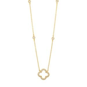 CZ Open Clover Pendant Necklace
